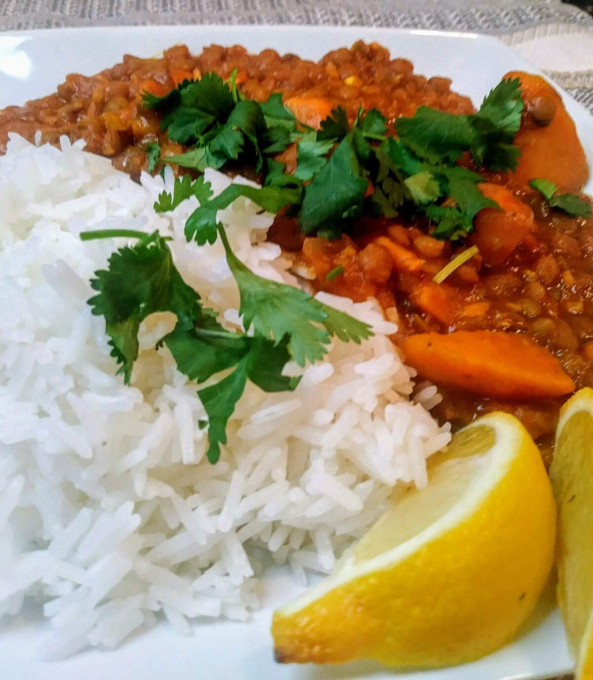 Lentil and sweet potato curry